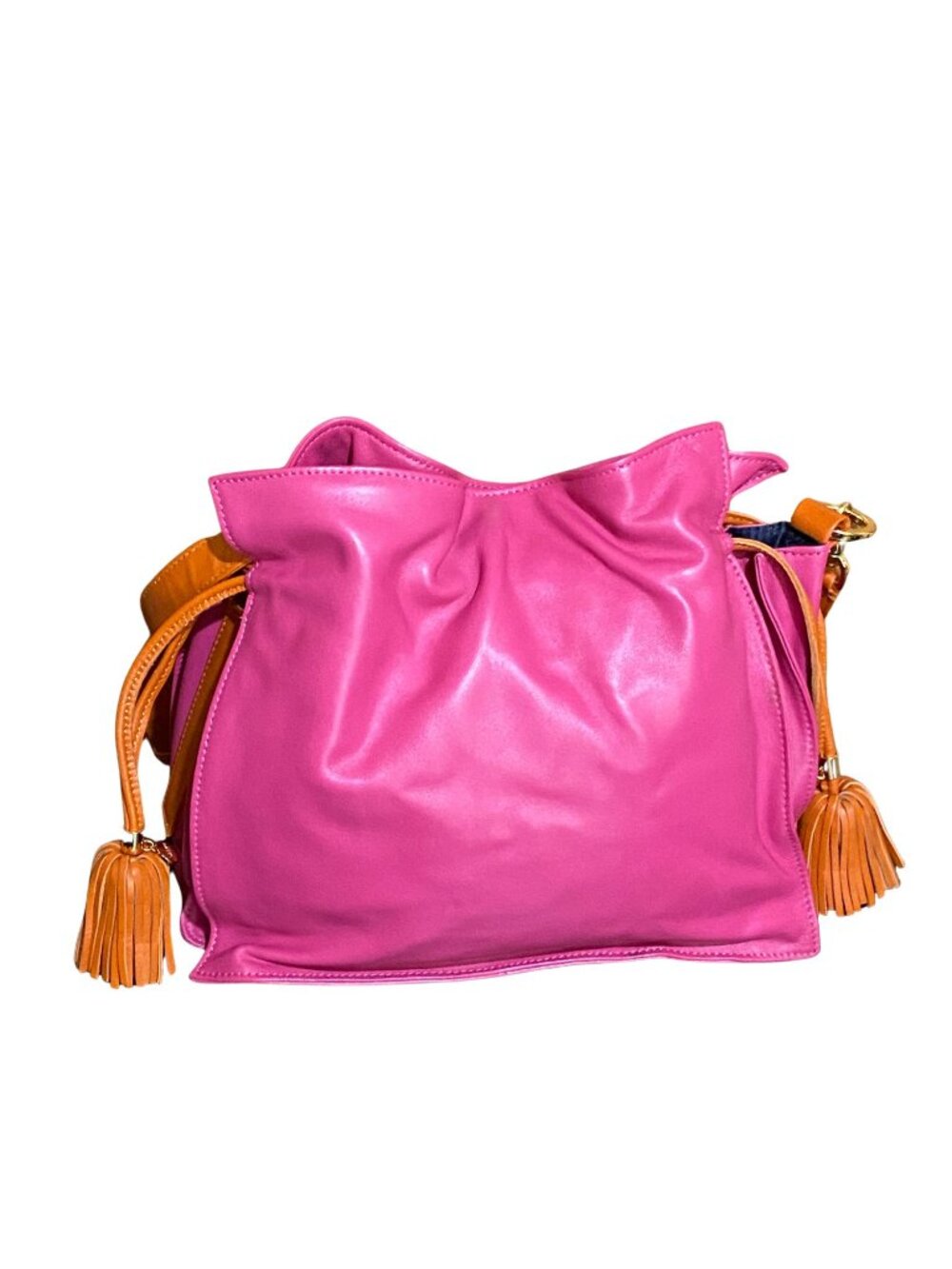 LOEWE Napa Flamenco Leather Crossbody Bag with Tassels | Pink - Picture 2 of 12